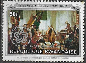 RUANDA #756  1976  Nueva SG  "Bicentenario de la independencia de Estados Unidos"
