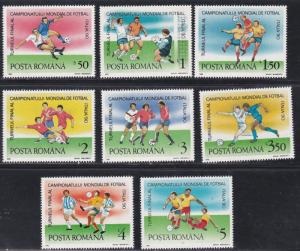 RUMANIA #3602 - 3609   1990  Serie completa Nueva  NH  "Campeonato mundial de futbol Italia 90"
