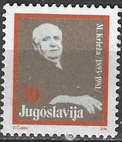 Yugoslavia   Mi#Z158  1988  "Miroslav Krleža, poeta croata"