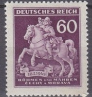 Bohemia y Moravia, Ocupación alemana #84 1943  "Mensajero montado"