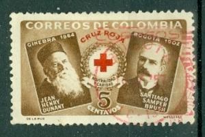 COLOMBIA #RA55  1956 "Jean Henry Dunant y Santiago Samper Brush"