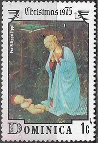 Dominica  #448  1975 Nueva SG "Navidad - Virgen y el Niño, de Fra. Fillipo Lipi"