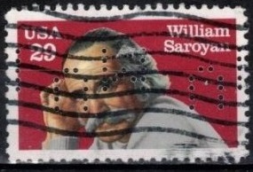 ESTADOS UNIDOS # 2538  1991  Perfin  "Willian Saroyan, escritor"