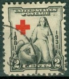 ESTADOS UNIDOS #702 1931 "50 Años de la fundación de la asociación americana de la Cruz Roja"