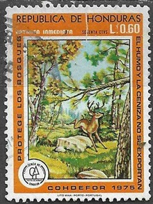 Honduras #CE6 1976 "Ciervo en el bosque"
