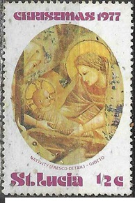 Santa Lucia #427   1977 Nueva (Hinged)  "Virgen y el Niño. por Giotto"