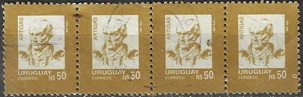 Uruguay  #1208  1986 Tira de 4 Usada "Gen. Lavalleja"