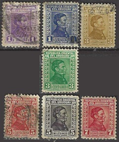 Uruguay  #351, #352A #354, #355A , #356, #357 - 358   1928