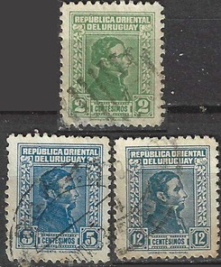 Uruguay  #478 y #480 - 481  1936  "Artigas"