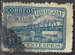 Uruguay  #566  1948  "Puente sobre el rio santa Lucia"