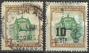 Uruguay  #610(1954) y #638 (1958)