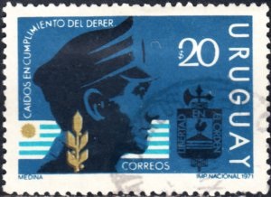 Uruguay  #806  1971 "Homenaje a los policías muertos en servicio"