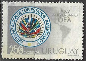 Uruguay  #873  1974  "25 años de la Organización de estados americanos"