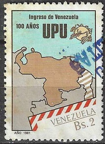 Venezuela #1247  1981  "100 años del ingreso a la U.P.U."