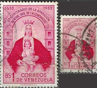 Venezuela #641(1952) - 643(1953)  "Tricentenario de la aparición de Nuestra Señora de Coromoto"