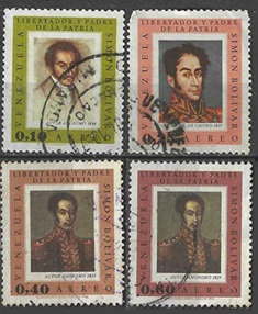 Venezuela #C938, #940, #943 y #945  1966  "Simón Bolívar"