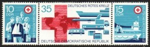 Alemania Republica Democrática  #1401a  1972  Serie completa  Nueva NH "Cruz Roja"