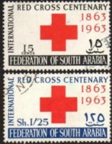 Arabia del Sur, Federacion de  #1 - 2   1963  Serie completa "Centenario de la Cruz Roja"