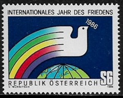 Austria #1335  1986 Nueva NH "Año internacional de la Paz"