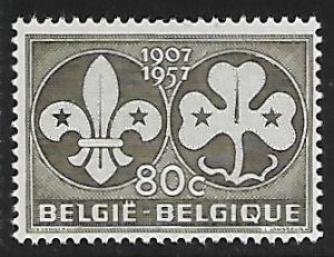 Belgica #509 1957 Nueva NH "Centenario del natalicio de Lord Baden Powell"