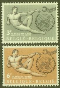 Belgica #585 - 586 1962 Serie completa Nuevas NH "Declaración de los derechos humanos"