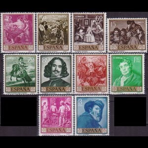 España #893 - 902 1959  Serie completa  Nuevas NH  "Obras de Velásquez"