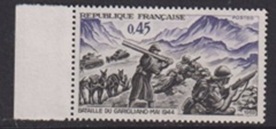 Francia #1248 1969 Nueva NH "25 años de la batalla de Gariglano, II guerra mundial""