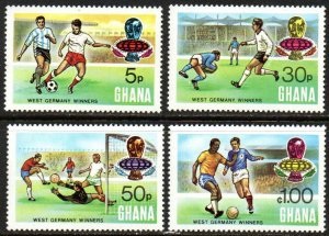 GHANA  #525 - 528  1974 Serie completa Nuevas NH "Copa mundial de futbol Alemania 74"