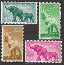 Guinea Española  #348 - 349 y #B43 - B44 1957 Serie completa  Nuevas (Hinged)