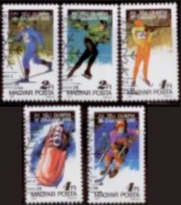 Hungria #3094 - 3098 1987 "Olimpiadas de invierno de Calgary"