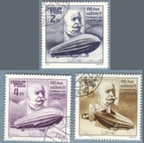 Hungría  #3107 - 3109  1988  "Conde Ferdinand von Zeppelin"