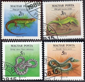 Hungria #3189 - 3192  1989  "Reptiles"