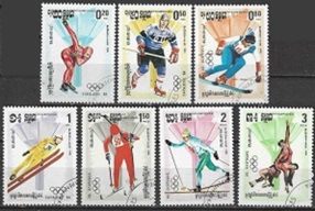 Kampuchea #462 - 468  1984  Serie completa  "Olimpiadas de invierno de Sarajevo"