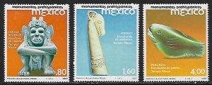 MEXICO #1248 - 1250  1981 Serie completa Nuevas NH "Arte prehispanico"