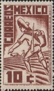 Mexico # 738  1938  Nueva NH "Soldado de la revolución"