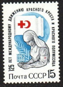 RUSIA #5644  1987  Nueva NH  "125 años de la Cruz Roja"