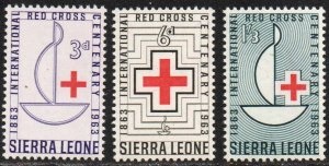 Sierra Leona #248 - 250 1963  Serie completa Nuevas NH