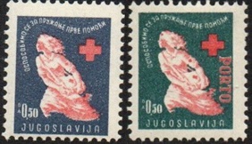 Yugoslavia #RA6 y #RAJ3  1947  Nueva  "Pro Cruz Roja"