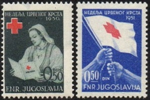 Yugoslavia #RA8(1950) - RA9(1951)  Nueva NH  "Pro Cruz Roja"