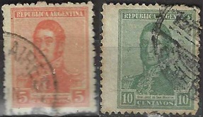 Argentina  #236 - 237  1917 "Gen. José de san Martin"