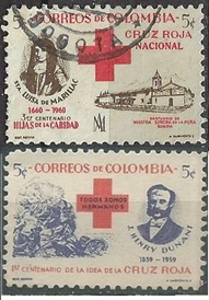 COLOMBIA #RA57 - RA58  1959 Serie completa "Pro hermanas de la Caridad y Cruz Roja"