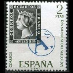 España # 1677  1971  Nueva NH  "Dia del sello"