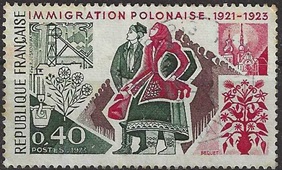 Francia #1358 1973 ."50 años de la inmigración polaca a Francia"