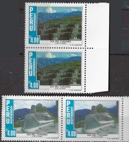 PERU #891 - 891a   1986  Serie completa Nuevas NH en pares "Dia del turismo"