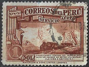 PERU #C33  1937  "Ferrocarril Central del Peru"