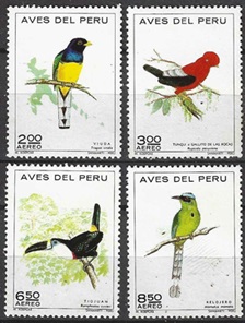 PERU #C336 y #C338 - C340 1972   Nuevas NH "Aves del Peru"