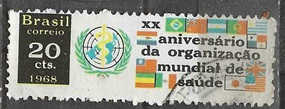 Brasil #1103  1968  "XX Aniversario de la OMS"