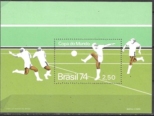 Brasil #1351  1974 H.S. Nueva NH Scott $17.00  "Copa mundial de futbol Alemania 74"