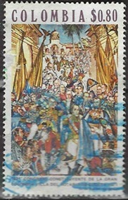 COLOMBIA #801  1971 Sesquicentenario de la asamblea Constitucional de la Gran Colombia - Obra de Delgado""