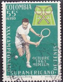 COLOMBIA #C454  1963 "XXX Campeonato sudamericano de tenis"